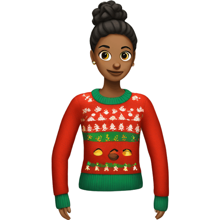 Ugly sweater on woman emoji