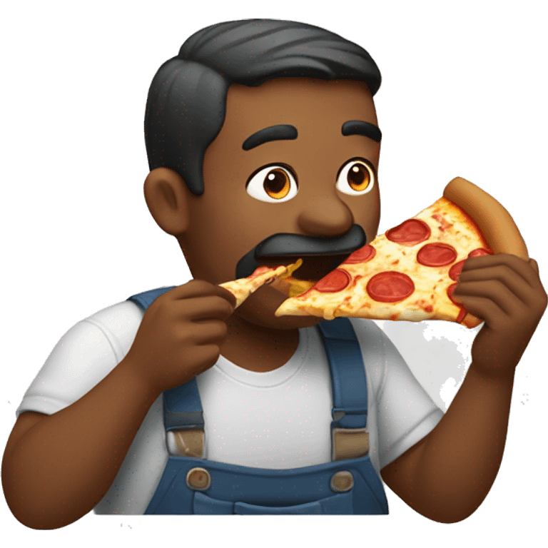 Man eating pizza  emoji