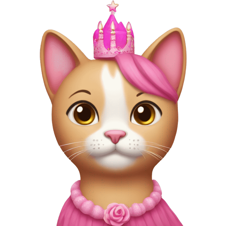 pink Cat birthday princess emoji