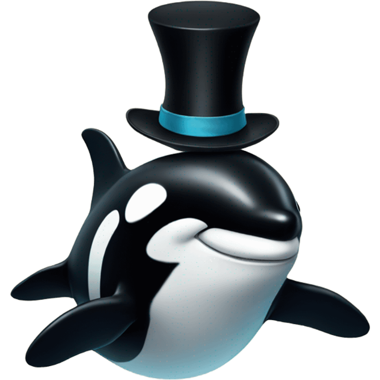 Orca with a top hat emoji