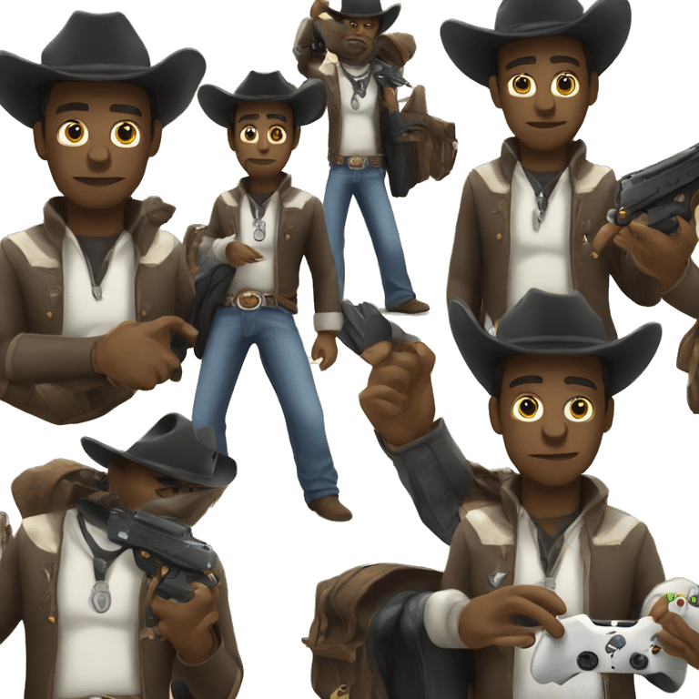 Black cowboy with an Xbox controller emoji