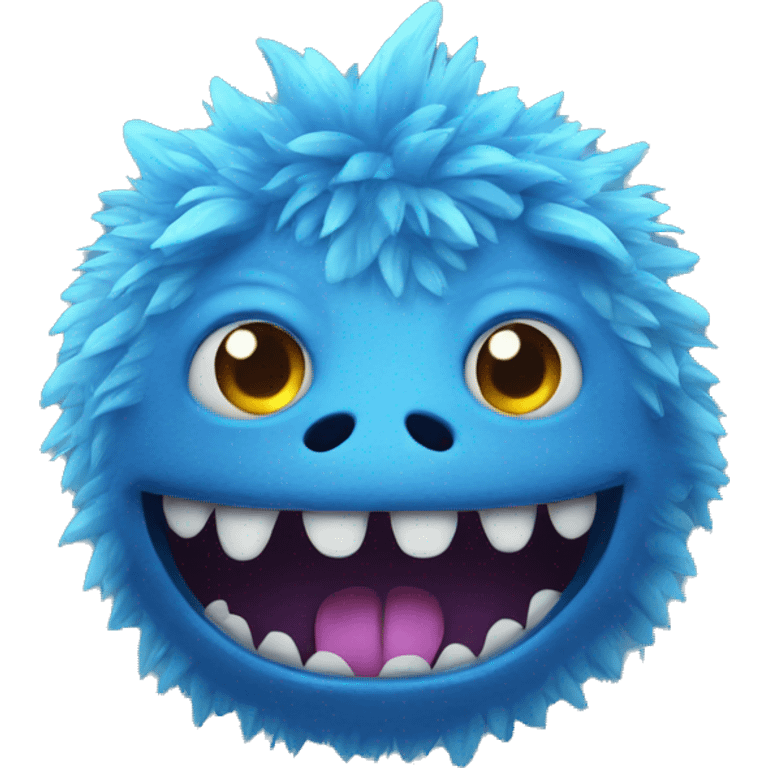 blue stuffed monster emoji