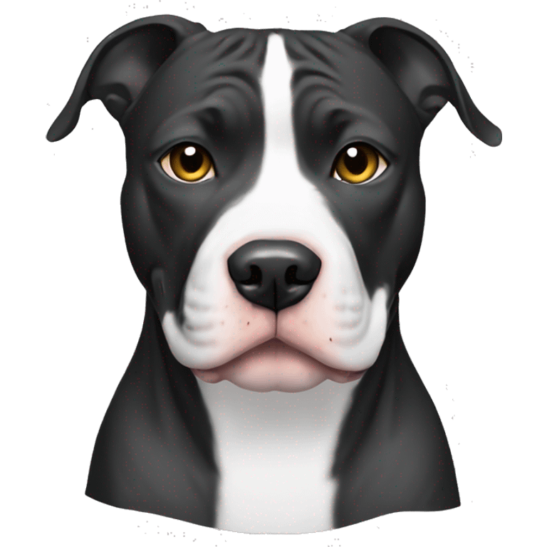 American pitbull terrier black and white emoji