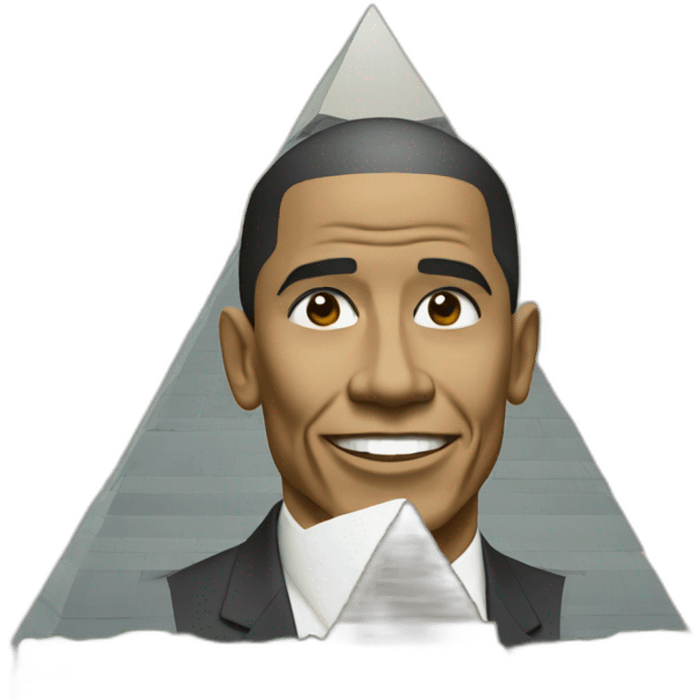 Obama face on pyramid emoji