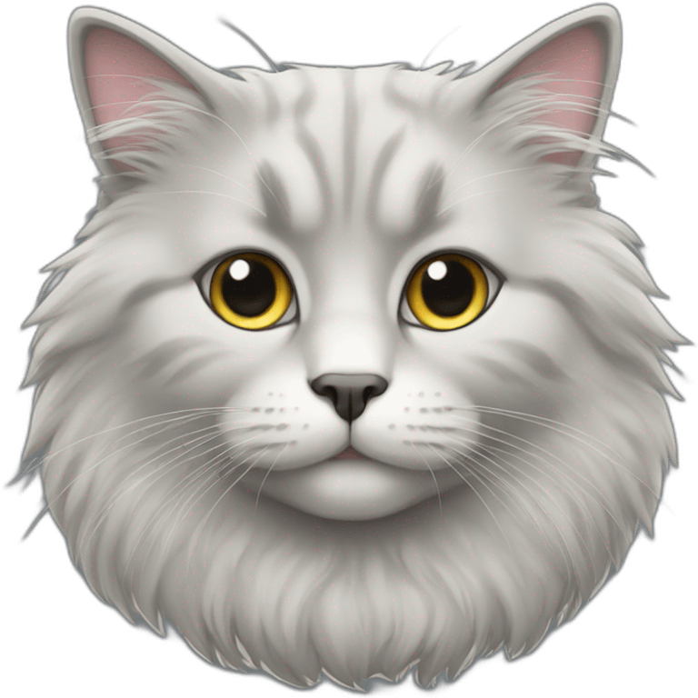 fluffy light-grey cat emoji