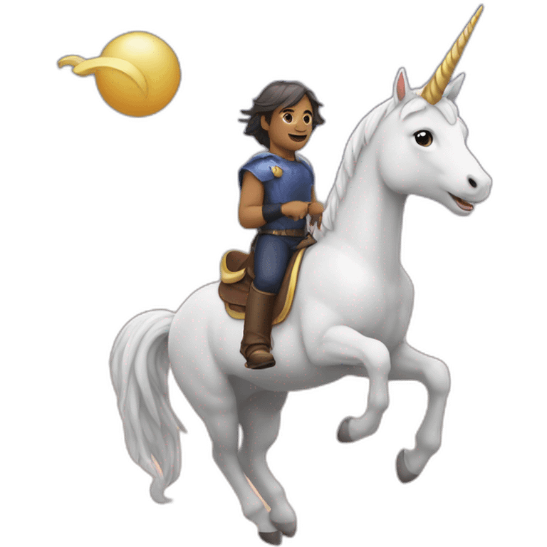 Chat sur une licorne emoji