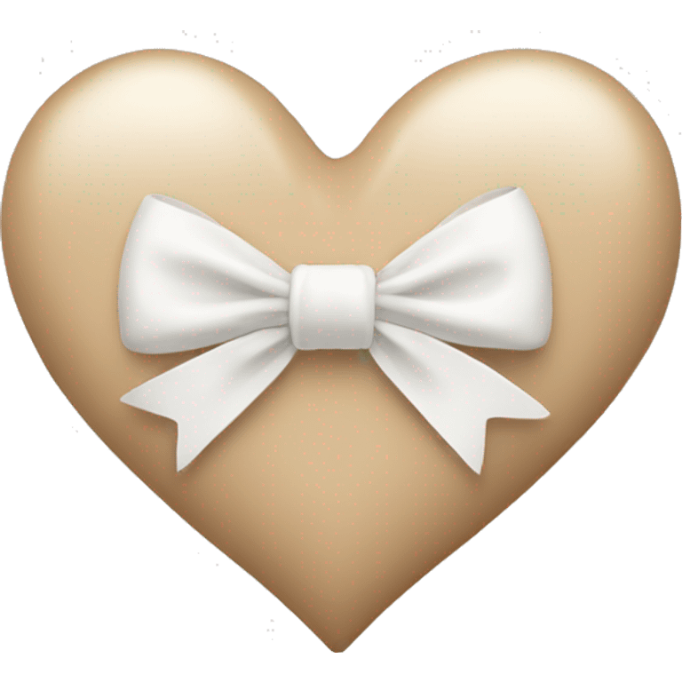 beige heart with white bow emoji