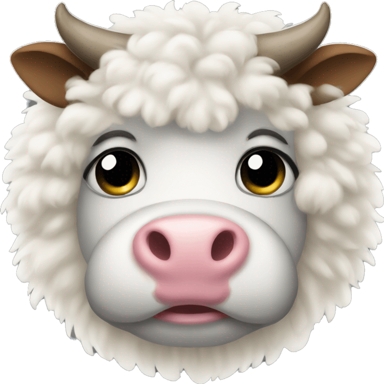 a fluffy cow emoji