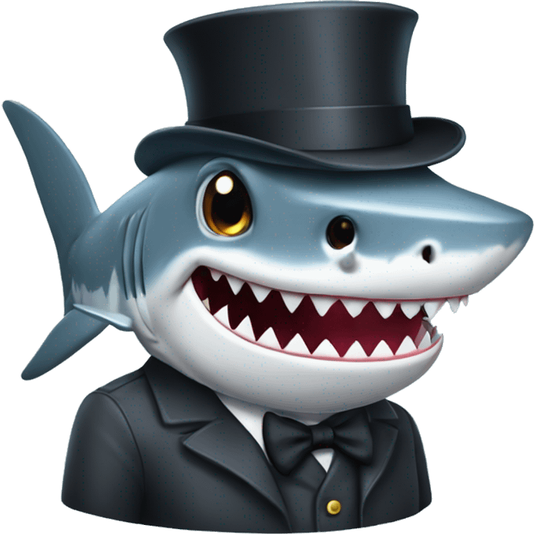 shark with tophat emoji