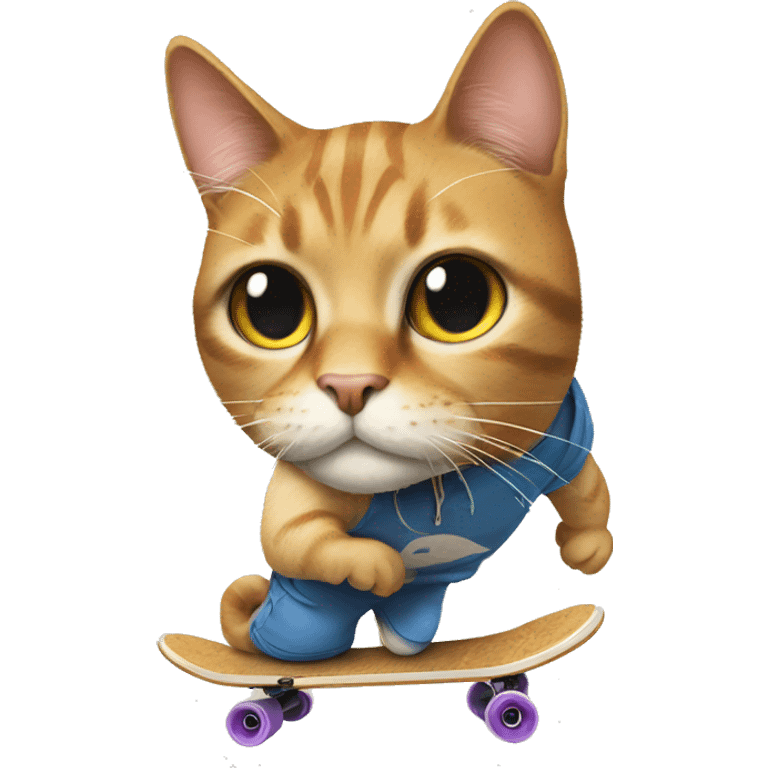 a cool cat on skateboard emoji