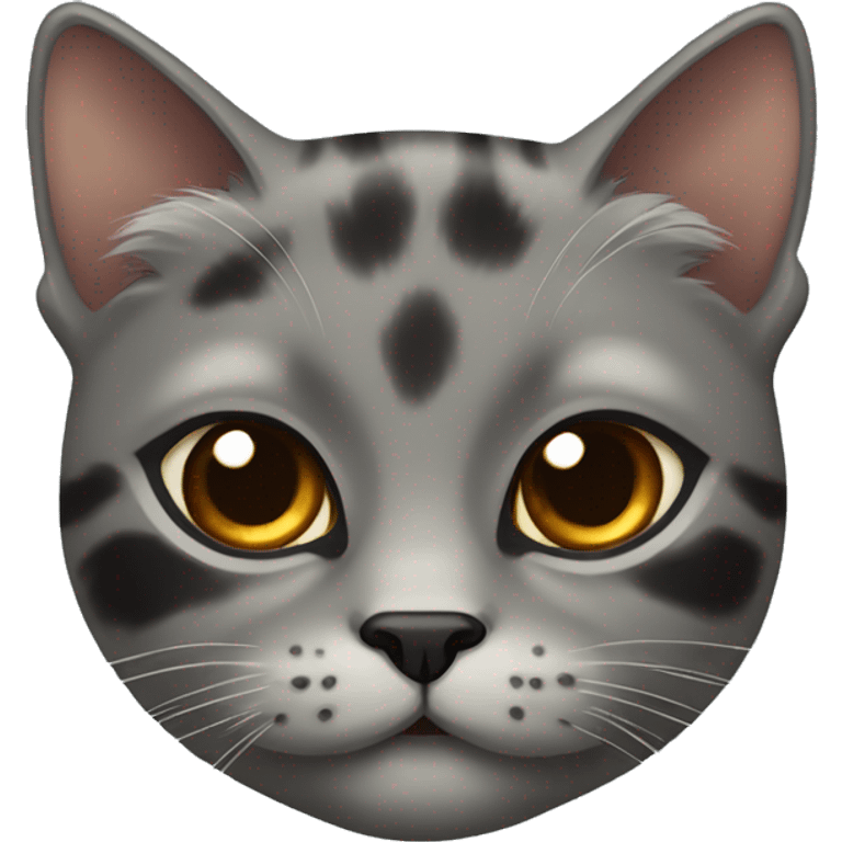 grey tortoiseshell cat face emoji