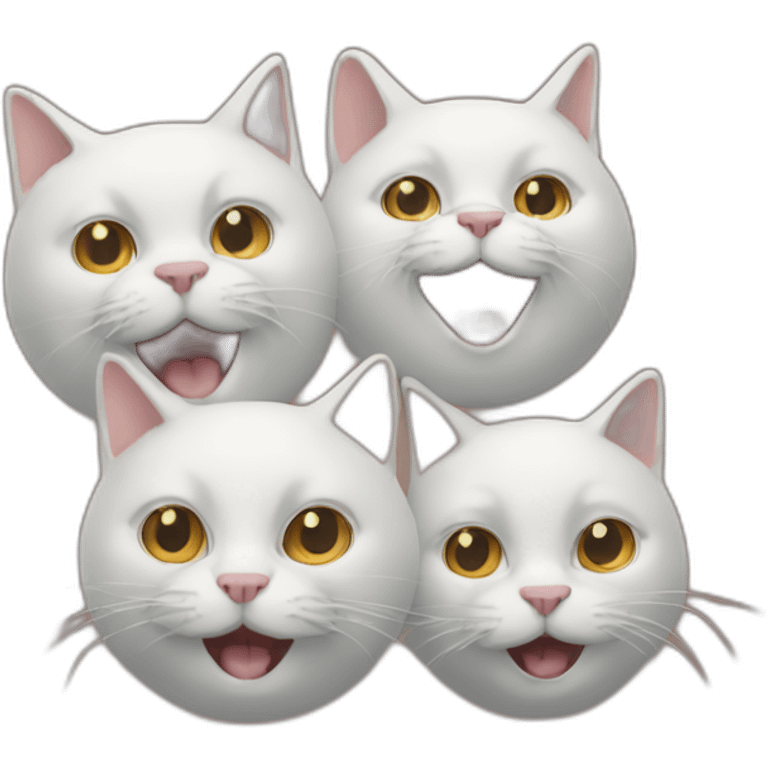 three heads and a body cat emoji