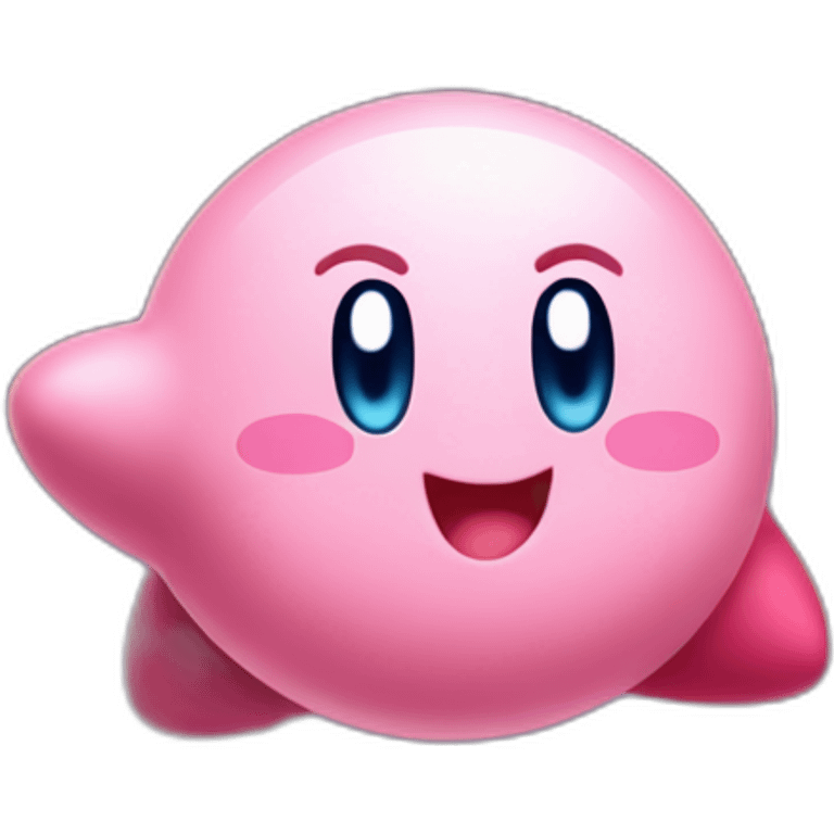 cute happy classic Kirby jumping on a star emoji