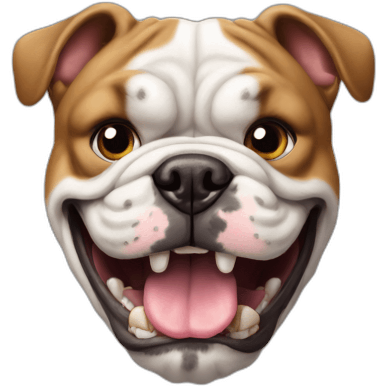 bulldog showing his teeth but no tongue emoji