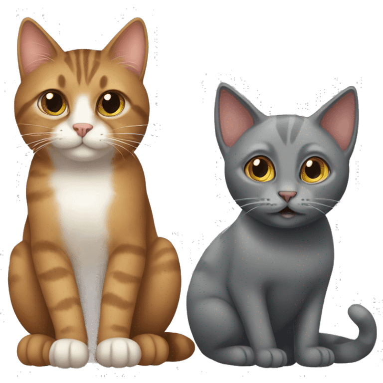 brown cat and grey cat emoji