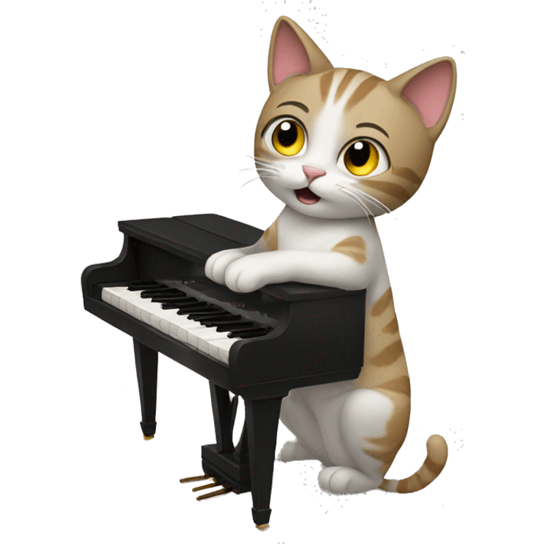 Cat playing piano emoji