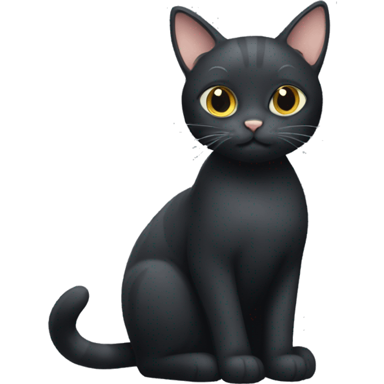 all black cat and a grey tabby cat emoji