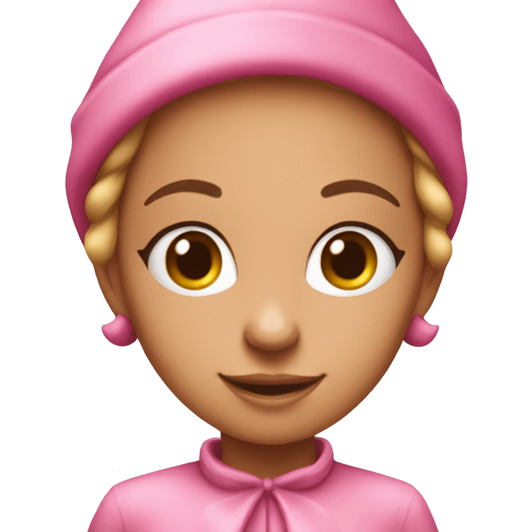 Pink Christmas elf classic girl  emoji