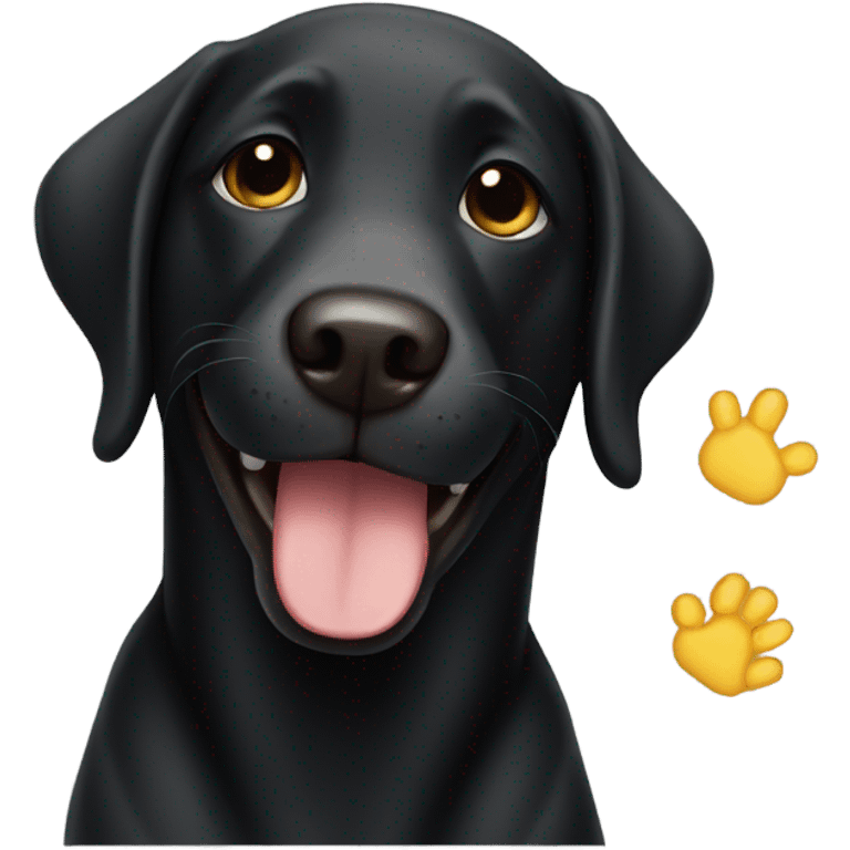 Black lab smiling  emoji