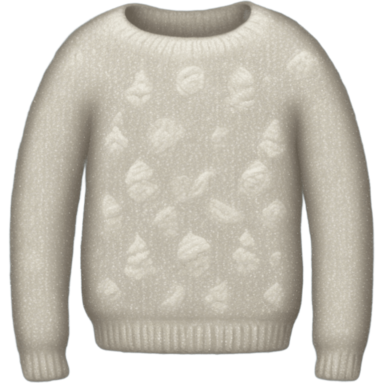 Knit sweater with ice glitter design emoji