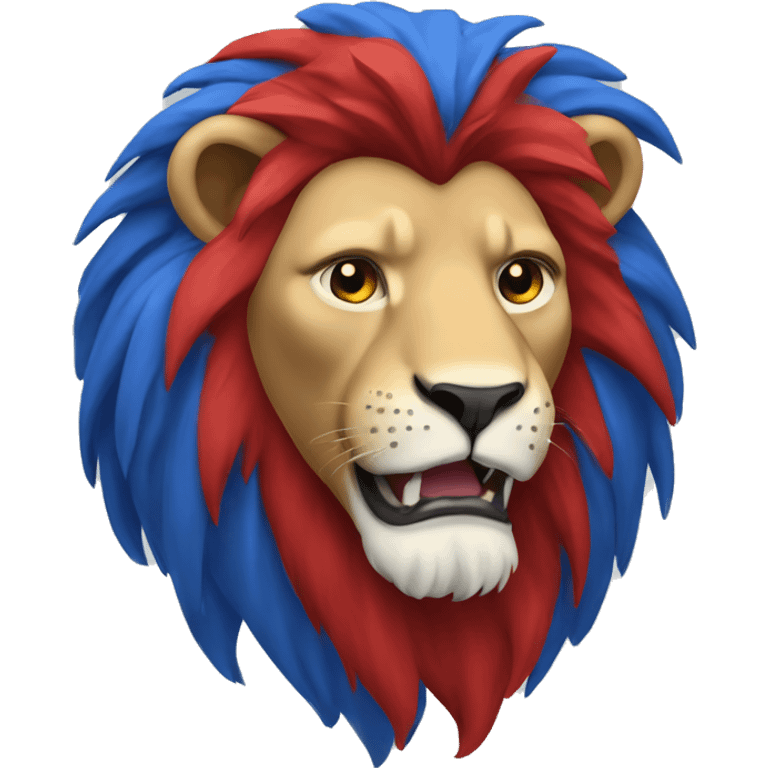 Red and blue lion  emoji