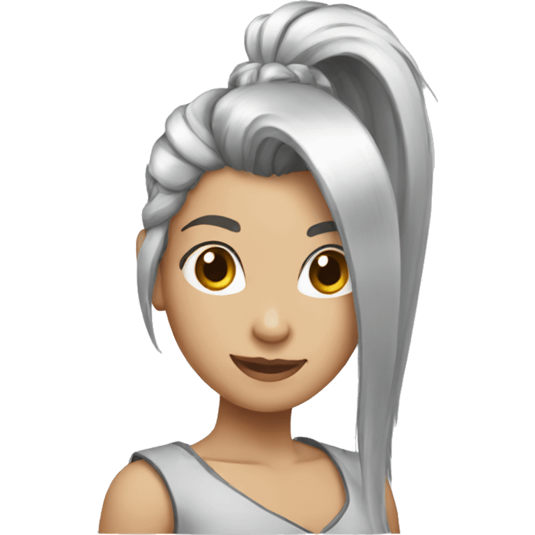 silver ponytail emoji