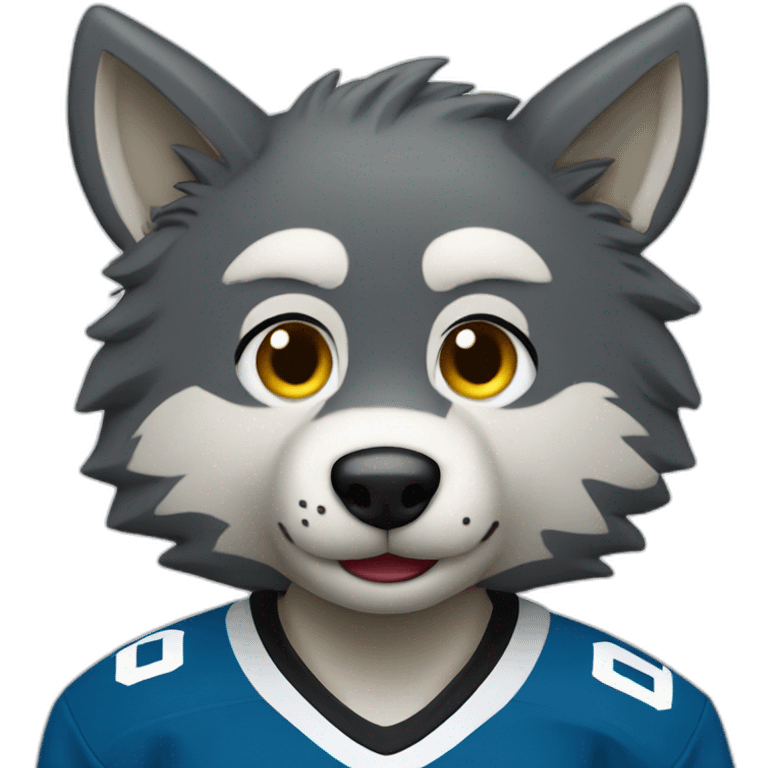 hockey wolf. In jersey number 92  emoji