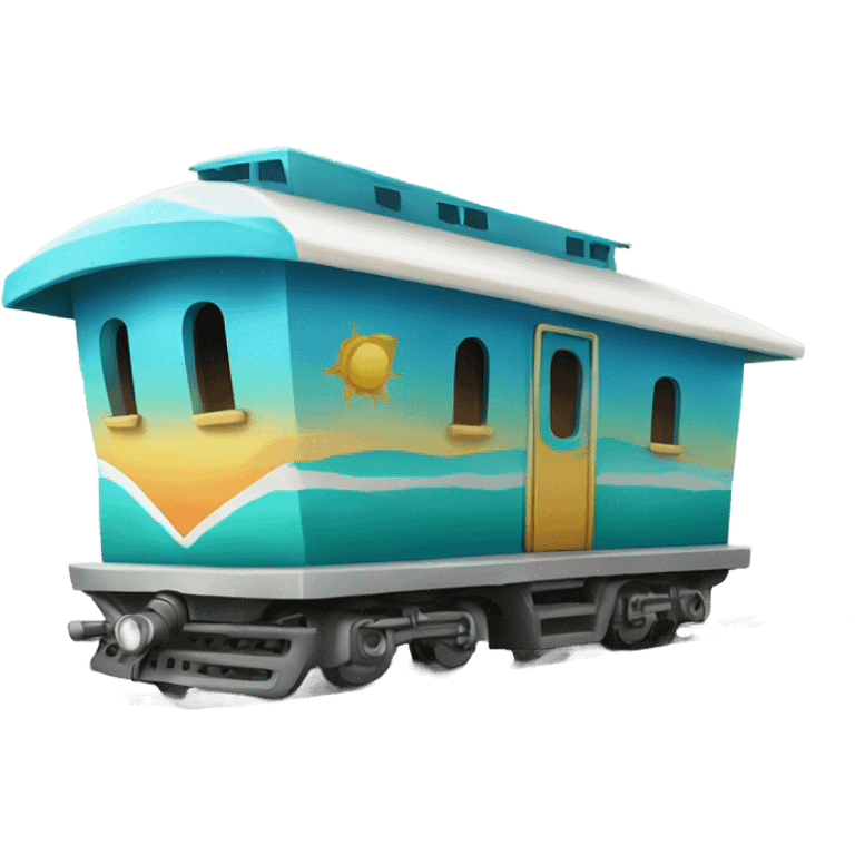 little beach Train  emoji