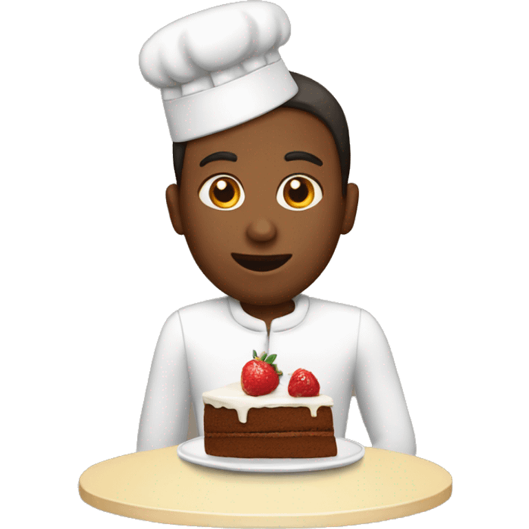 someone about to eat a cake, lateral perspective  emoji