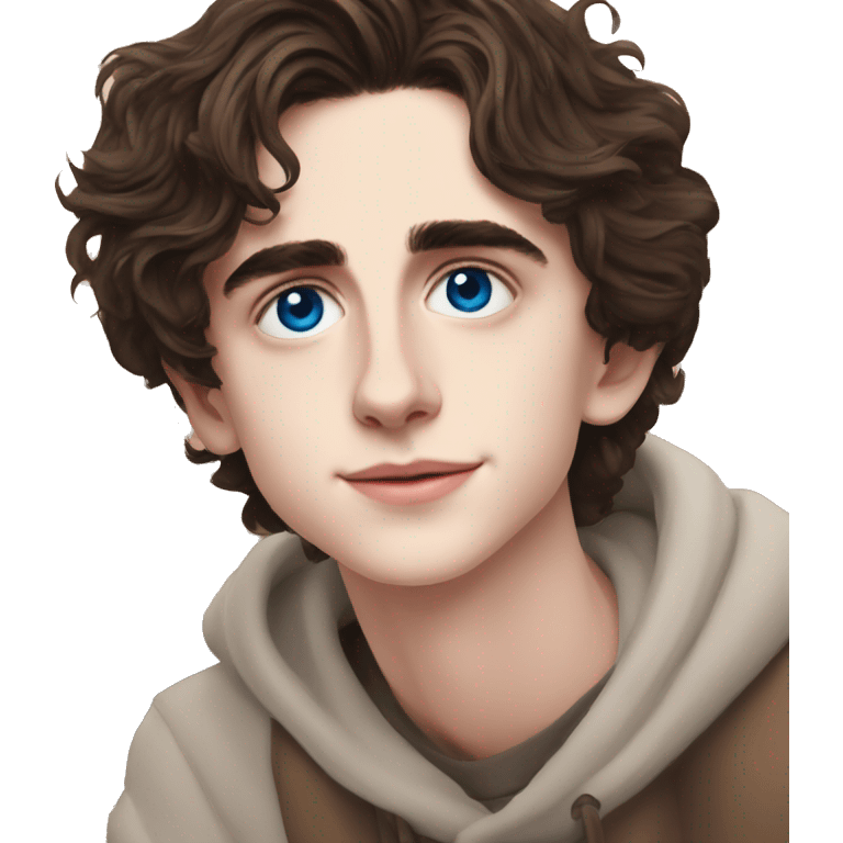 timothee chalamet with blue eyes emoji