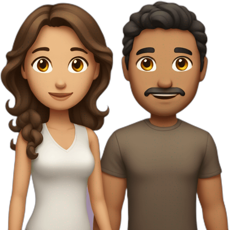 latino man and woman with brown hair emoji