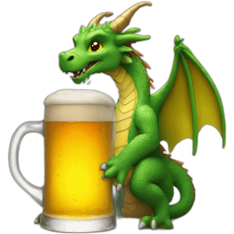 dragon drinking beer emoji