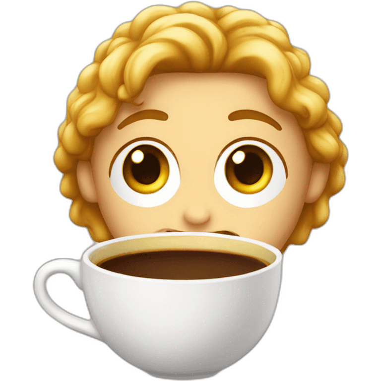 una taza de cafe con mi cara emoji