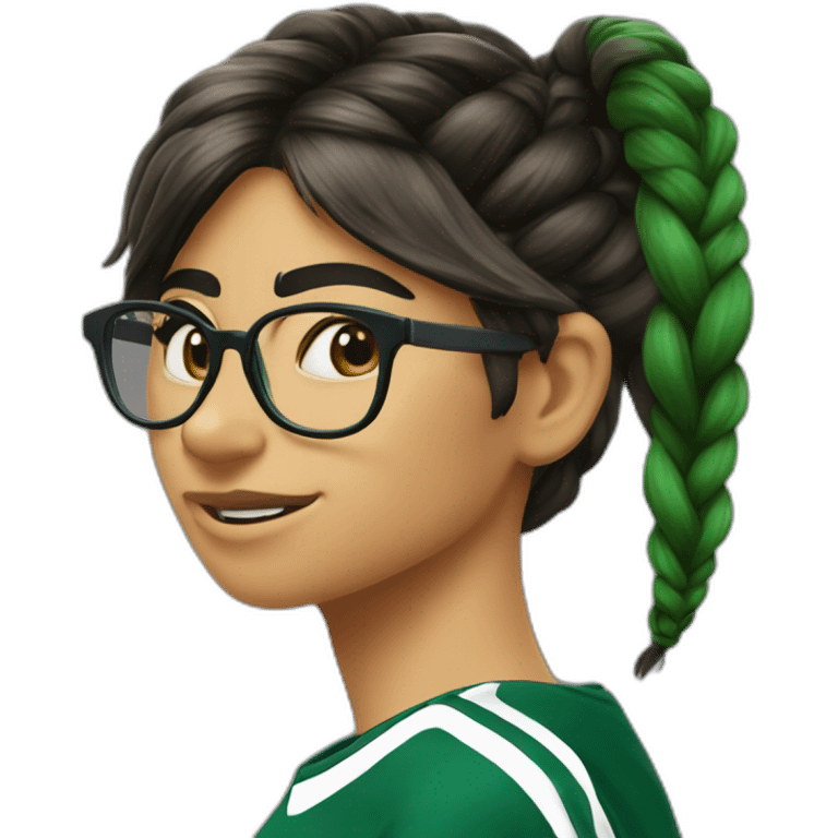 Mia Khalifa slytherin baseball tshirt braid emoji