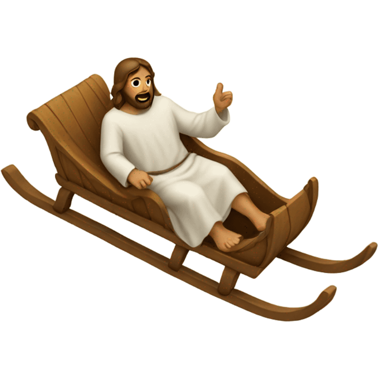 Jesus on a sled emoji