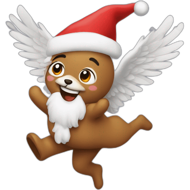 flying christmas emoji