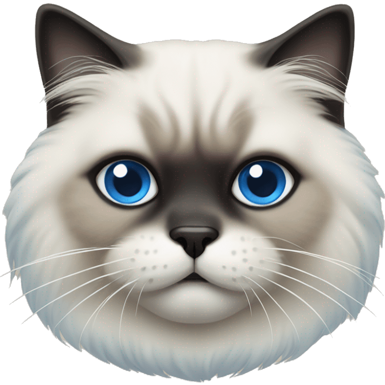 Himalayan cat with blue eyes and black mouth  emoji