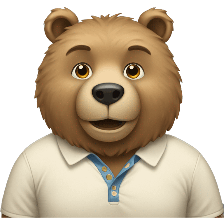 A bear wearing a polo shirt  emoji