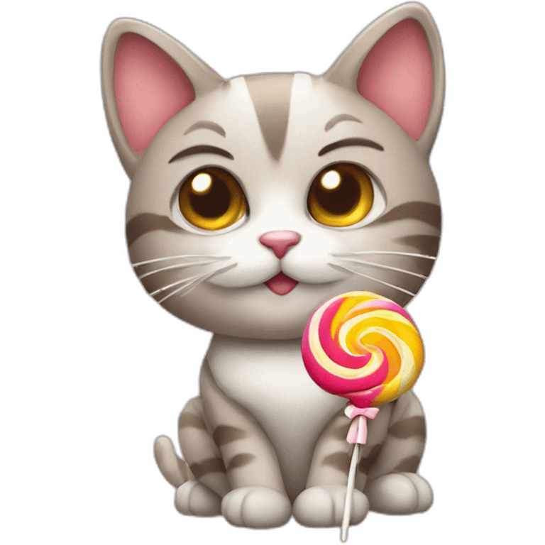 Cat with lollipop emoji