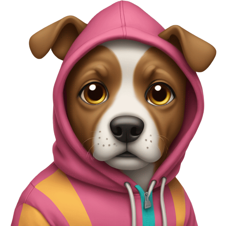 Dog wearing hoodie emoji