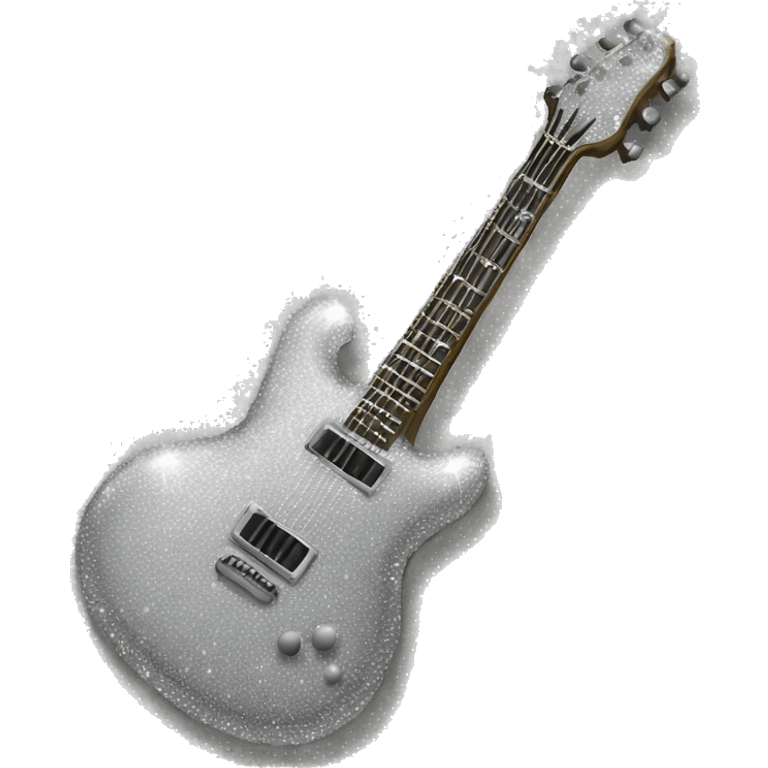 Silver sparkly guitar emoji