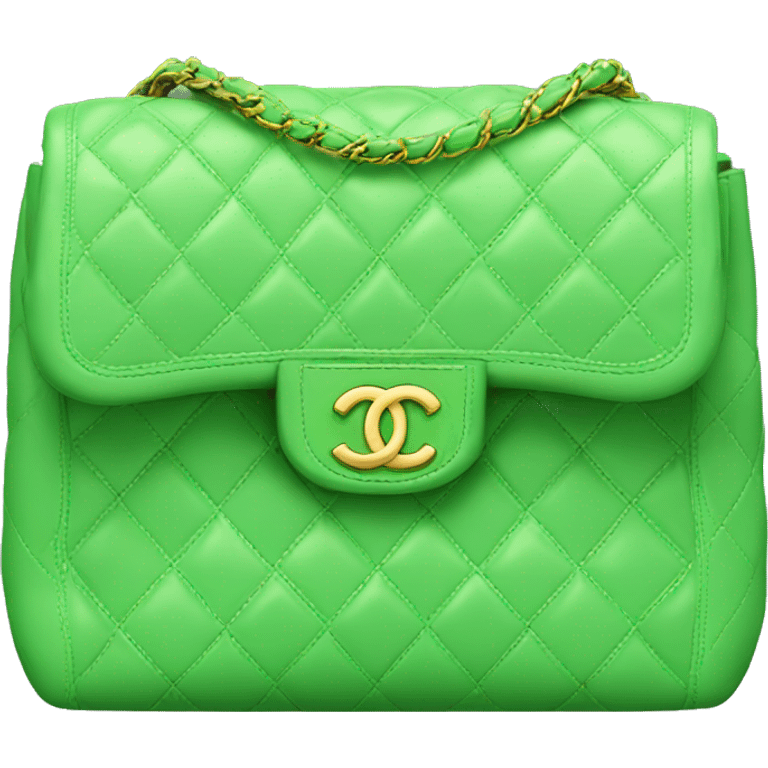 chanel bag green emoji