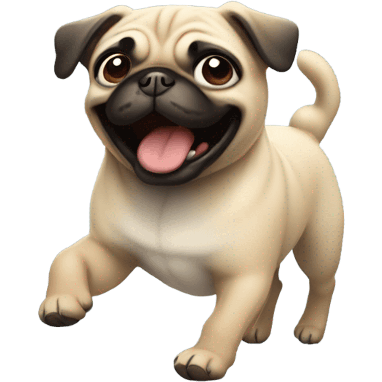 Pug running  emoji