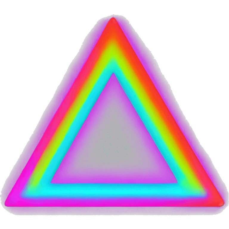 Triangle careful neon color emoji