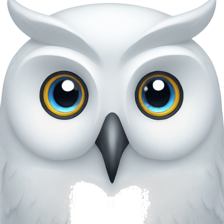 White owl blue eyes emoji