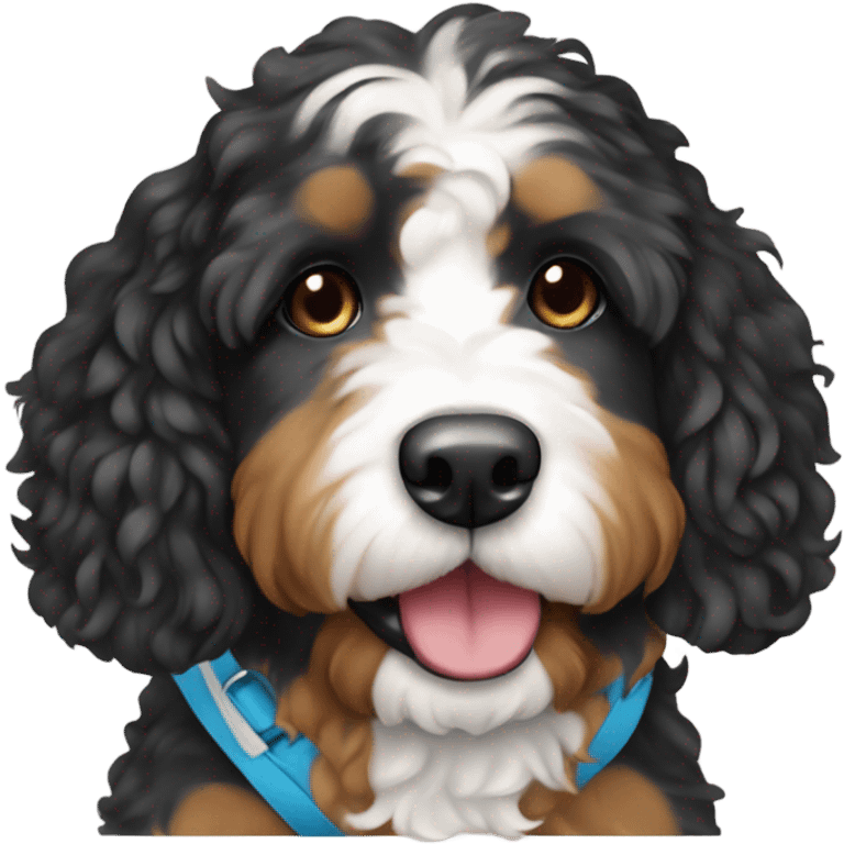 Bernedoodle in swimsuit emoji