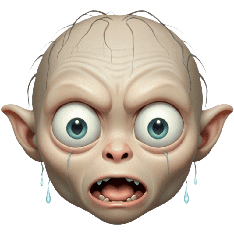 gollum shocked face, open mouth, crying  emoji