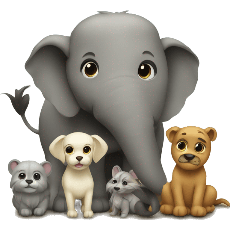 animal family traveli together emoji