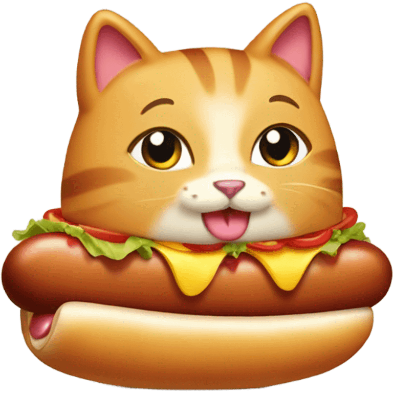 Cat in a hot dog suit emoji