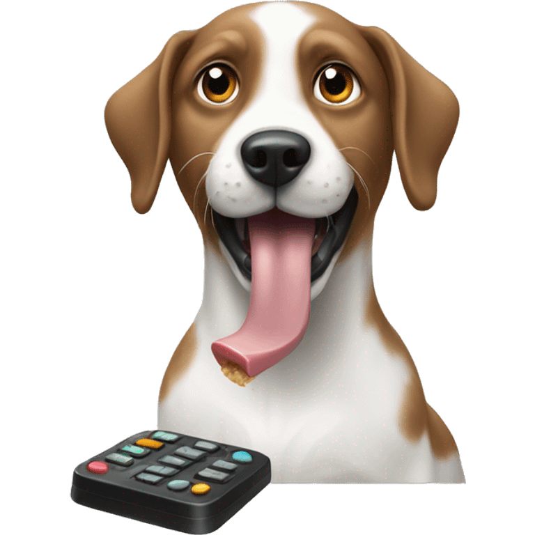 dog eating remote control  emoji